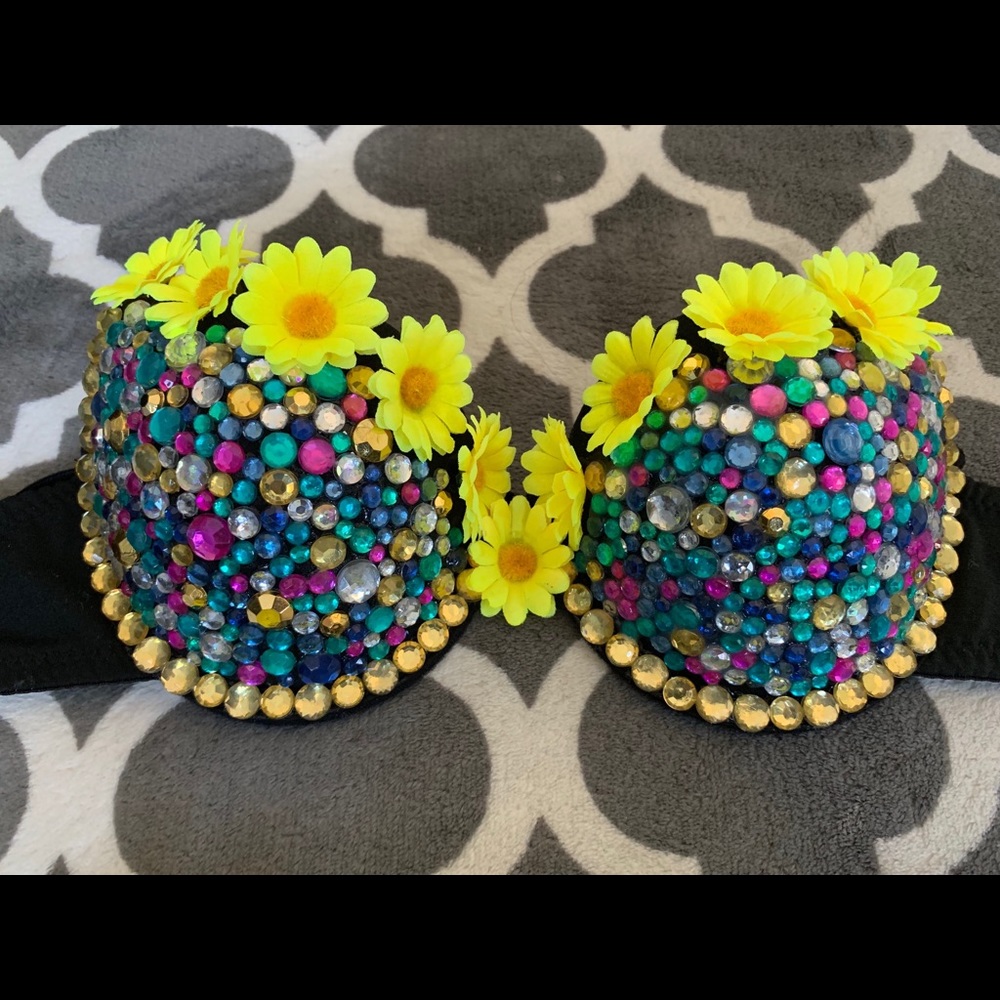 Yellow Daisy Rave Bra